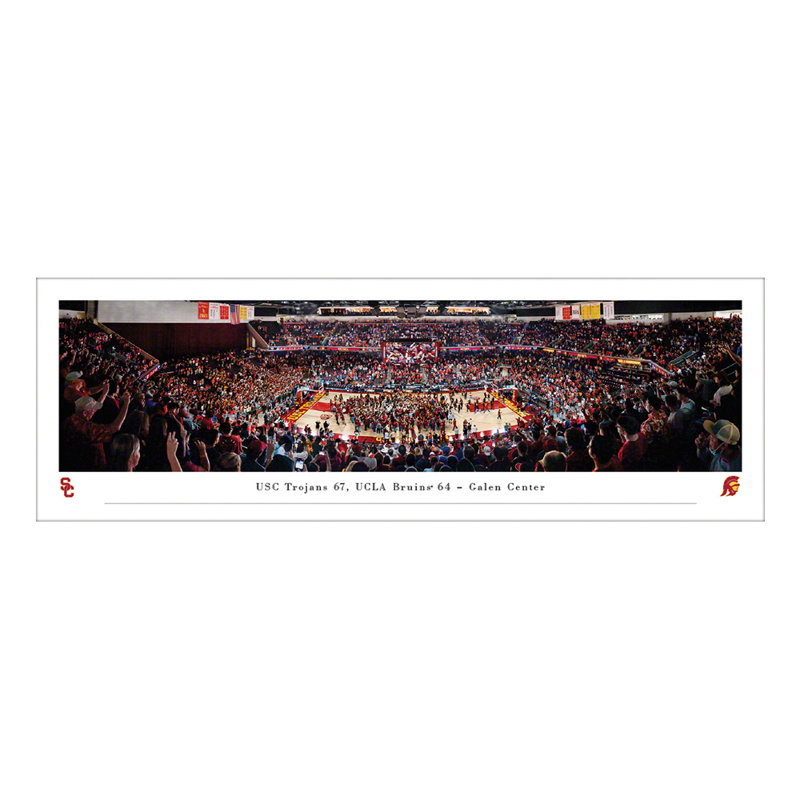 USC Basketball Panoramic Print, Unframed, 13.5" H x 40" W x 0.38" D