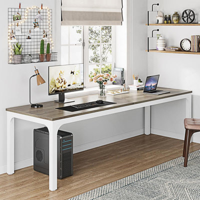 Extra Long 2-Person Computer Desk, Double Workstation