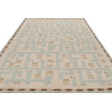 Rug & Kilim’S Scandinavian Rug With Beige-Brown And Blue Geometric Patterns