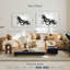 Cheval noir qui court en noir et blanc-1397524567
