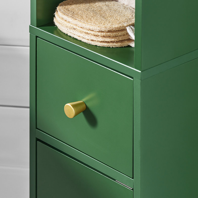 Munford Freestanding 20cm W Linen Cabinet, Sage Green