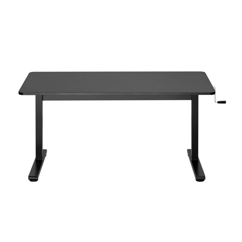 Jaffrey Adjustable Metal Base Standing Desk, Black