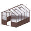 Ensemble de serre de 8 x 10 pi, serres en bois avec panneau en polycarbonate de 6 mm, serre avec évent réglable et porte verrouillable, serre pour l'extérieur, jardin, cour