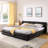 Chenille Upholstered Bed Frame With Headboard, Solid Construction, And Storage Drawer For Enhanced Comfort And Organization-144270769-149188600