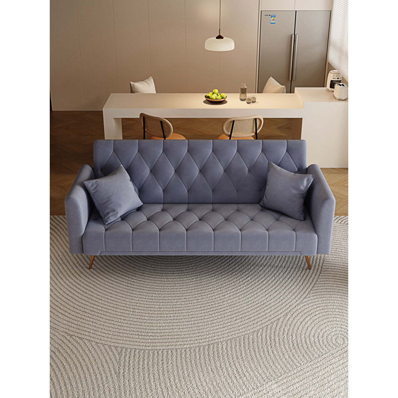Ternisha 71'' Velvet Sleeper Sofa, Gray Velvet