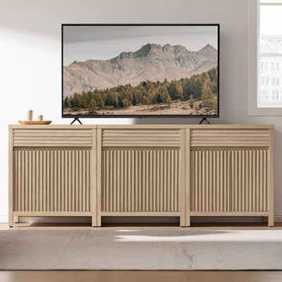 Fluted Sideboard With Drawer & Adjustable Shelves – Light Oak