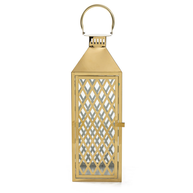 Etoile Glow Metal & Glass Lantern Candle Holder ( Set Of 3 )