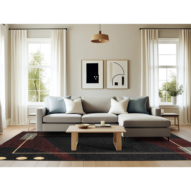 Abstract Indoor Rug, Rectangle 6' x 9'