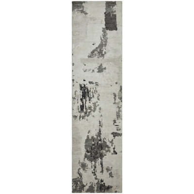 Melancon Obsidian Veil Hand-Knotted Wool Area Rug