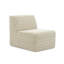 Fauteuil d'appoint modulaire rembourré en fausse fourrure de lapin en flanelle de chameau clair sans assemblage requis-126417851