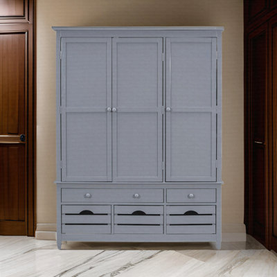 Freestanding Wooden Kitchen Pantry, Large Kitchen Storage Cabinet Cupboard