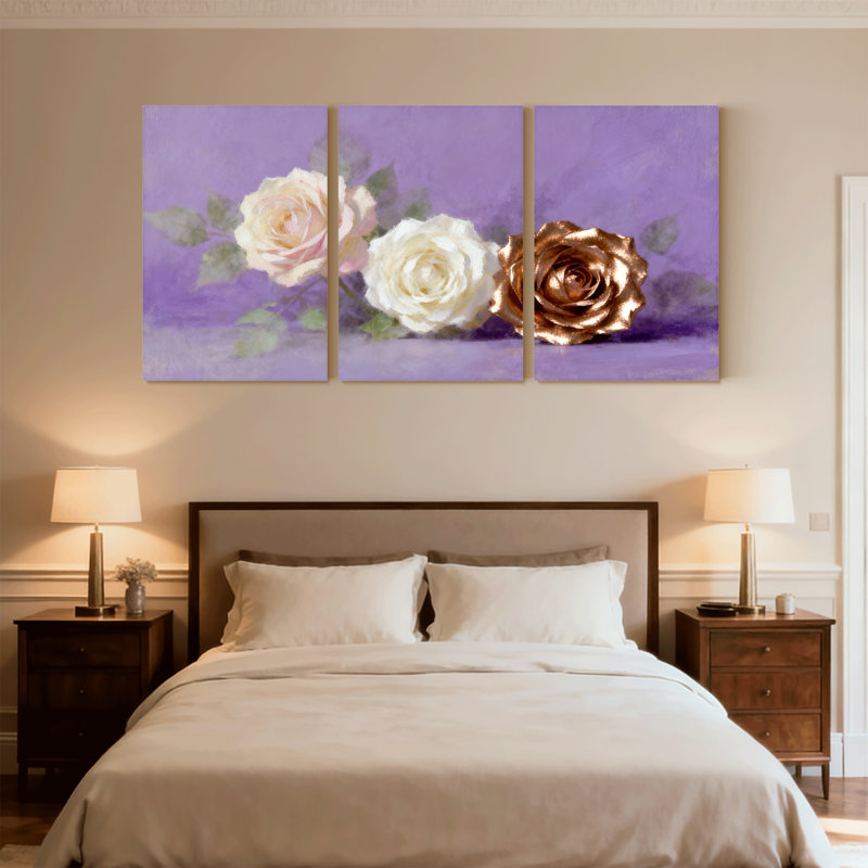 Ensemble de 3 reproductions d'art sur toile, H 24 po x l 48 po