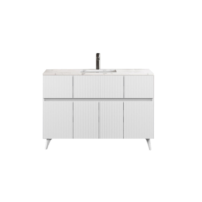 Ensemble de meuble-lavabo mural simple H 47 po x H 47 po x H 47,56 po x P 47 po, Neige