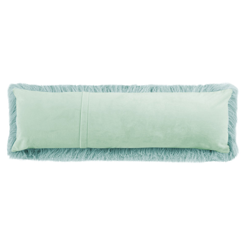  Pillow Cover and Insert, 12" H x 20" W x 2" D, Metallic Light Blue