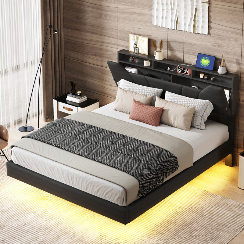 Upholstered Ottoman Storage Bed, European Kingsize (144 x 200 cm)