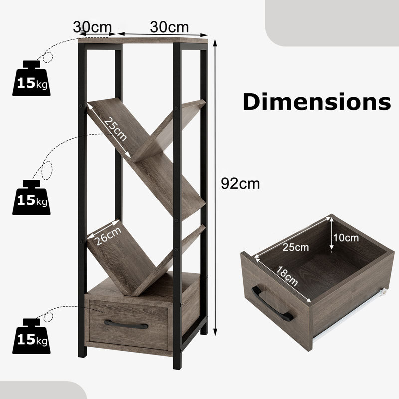 92cm H x 30cm W Metal Book Display Bookcase