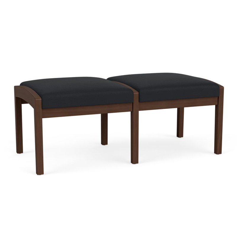 Banc en bois Lenox, Noyer Riftwood, Noir Modena