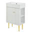 Meuble-lavabo sur pied simple en céramique 12,2 po Sefer