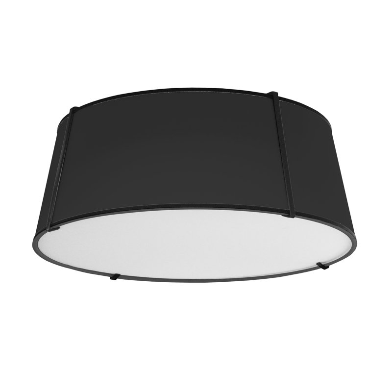 Trapezoid 4 Light Flush Mount, Black, Ivory