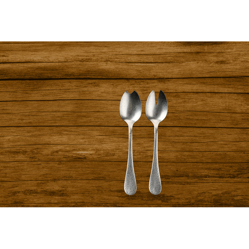 Couverts à salade (fourchette et cuillère) en acier inoxydable Epoque, Argent étain