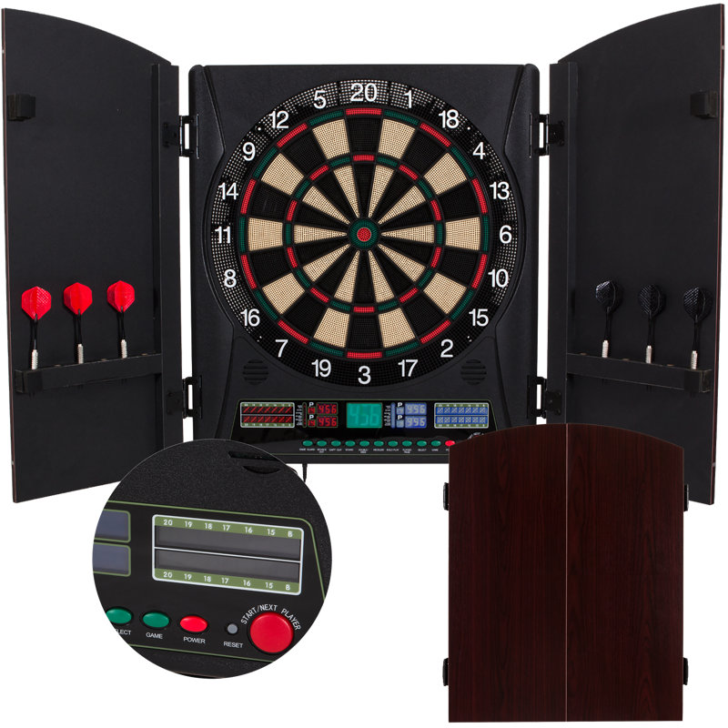 Arachnid Black Electronic Dartboard with Cabinet and Darts