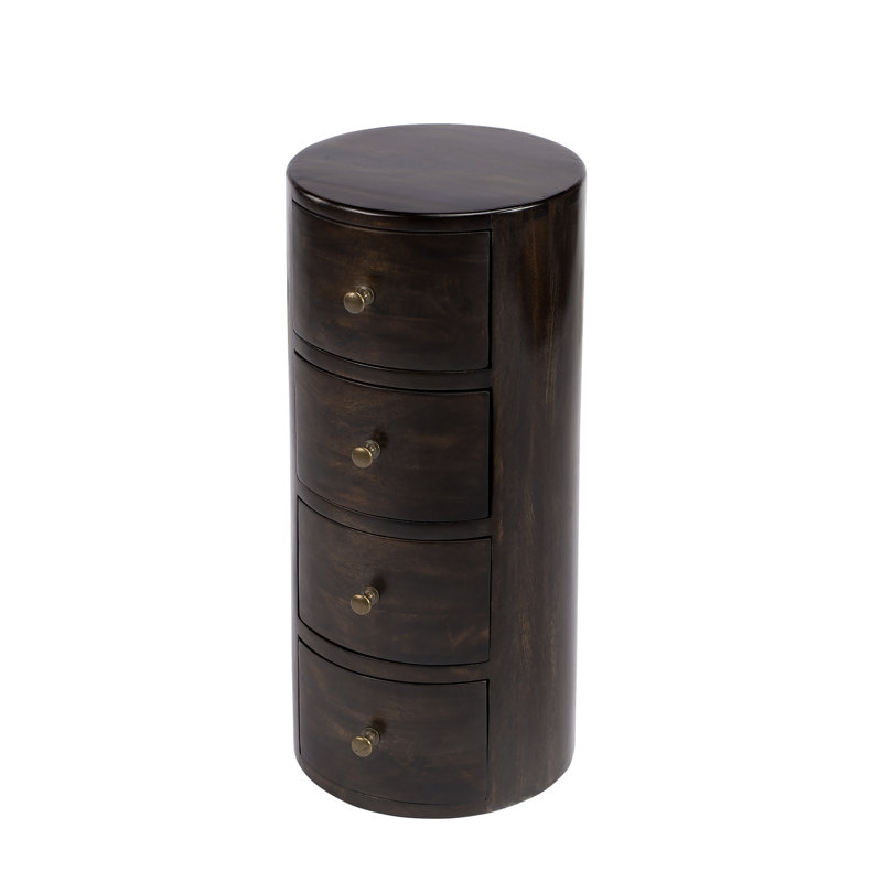 Liam Solid Wood End Table with Storage, Chocolate