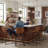 24"H Upholstered Counter Stools, Modern Faux Leather Barstools with Back and Metal Leg, Armless Counter Height Bar Stools for Kitchen lsland, Bar Counter, Pub Stools with Footrest, Patio Stools, Brown-1036956212-1012168558
