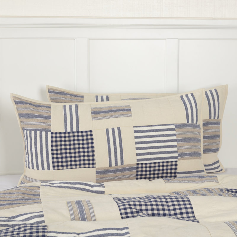 Doylestown King Sham 37Lx21W, Blue Patchwork