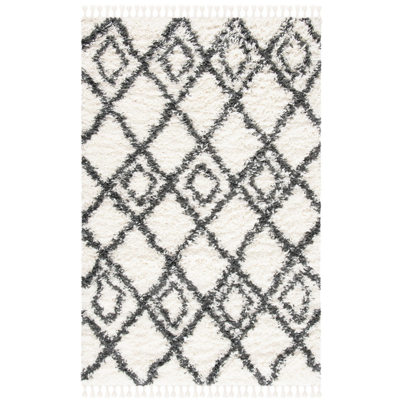 Ried Rectangle Geometric Hand Woven Area Rug, Rectangle 61 x 91cm