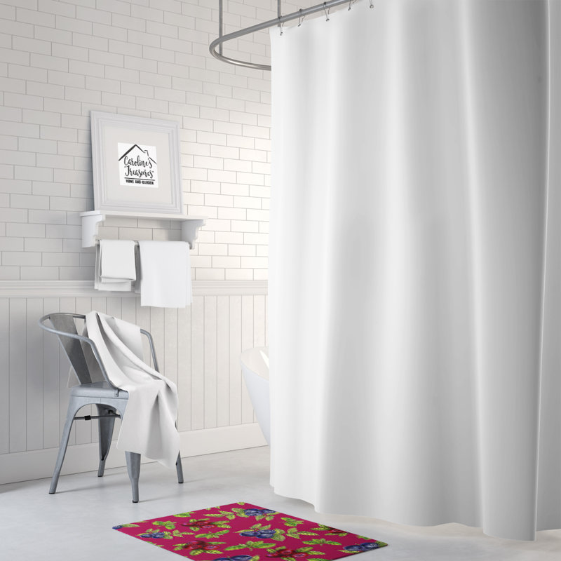 Tapis pour salle de bain baies, Rose