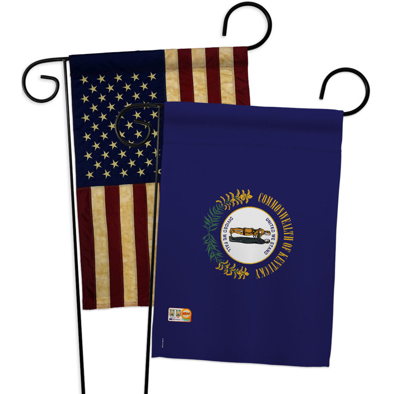 Drapeau de jardin à 2 côtés en polyester 18 x 13 po, Kentucky