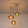  VetroMix  3 - Light Contemporary Vintage Cluster White Pendant Light with Colored Glass Shades