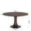 Table de salle à manger ronde en bois massif de couleur noyer foncé à motif floral de 2 à 8 sièges-696947146