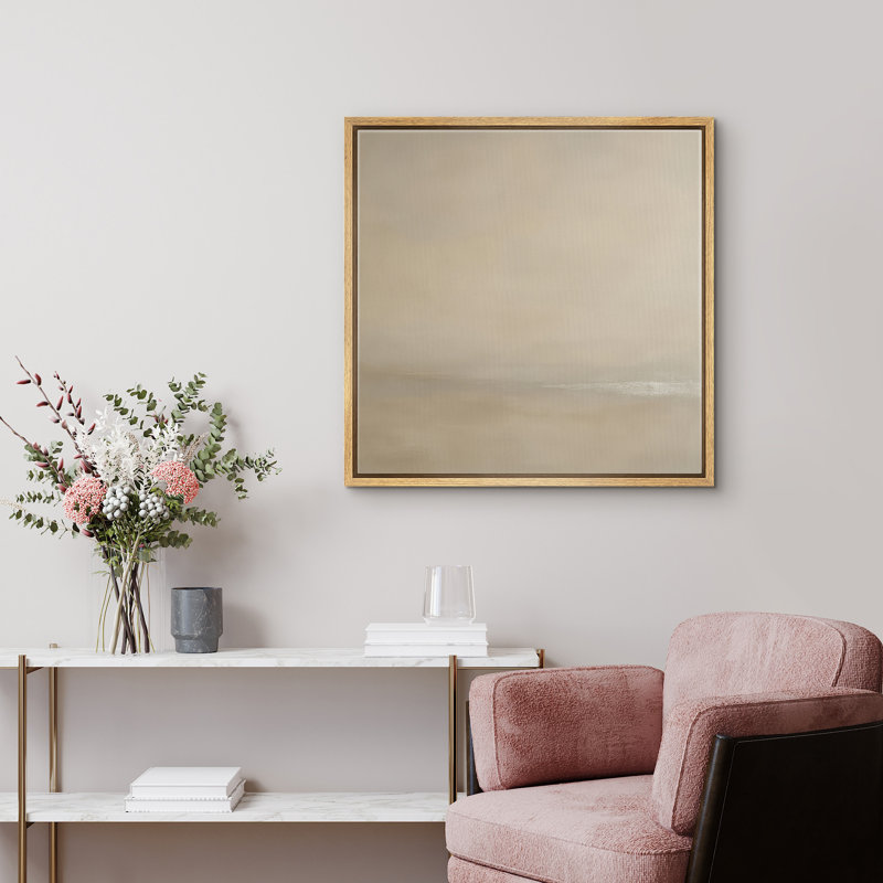 Reproduction d'art encadrée abstraite sur toile encadrée pour décor neutre, Naturel, H 24 po x l 24 po