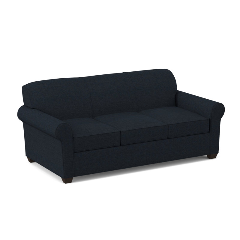 Finn 83" Rolled Arm Sofa Bed with Reversible Cushions, Innerspring, Cafelle, Antic Navy