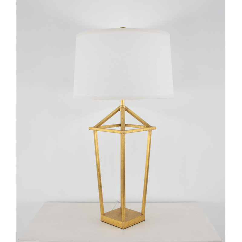 Demi Table Lamp, Gold Leaf, White