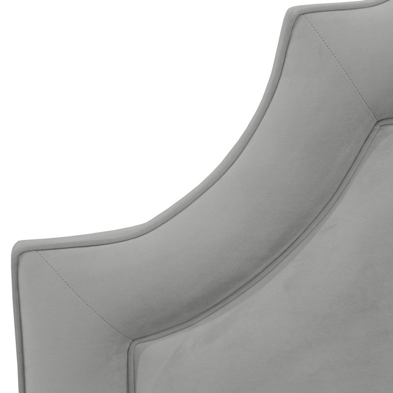 Tête de lit tapissier en velours Aurella, Grand, Velours classique, loutre