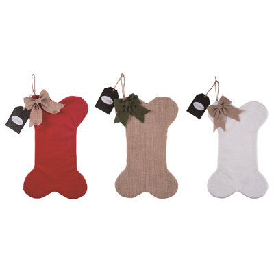  Ensemble de 3 chaussettes de Noël en tissu
