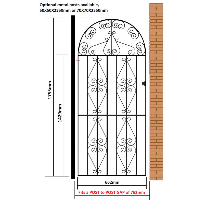 Brizendine Gate Fencing, 76cm W X 175cm H