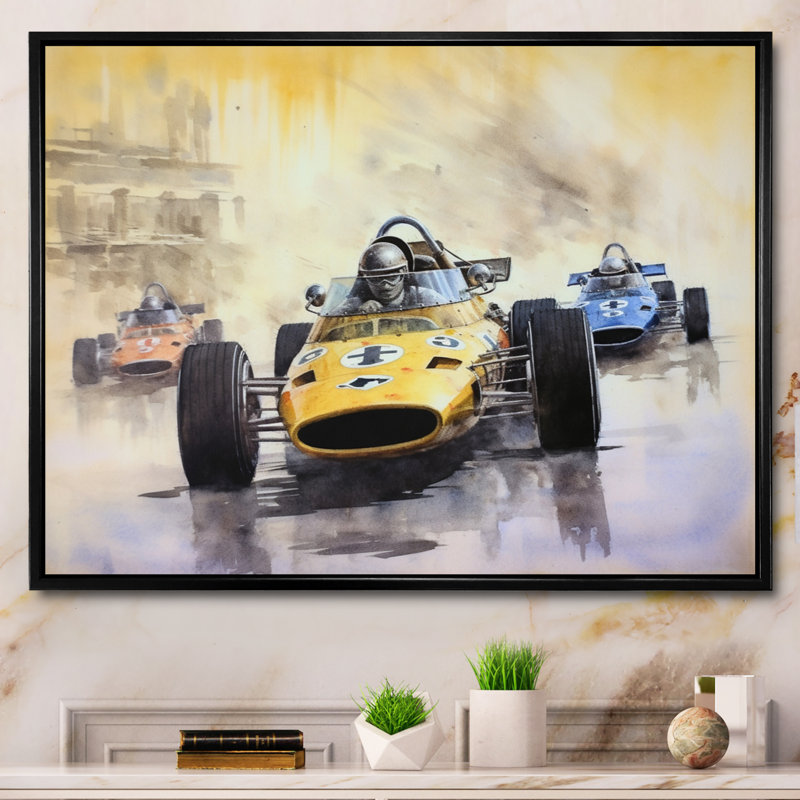 Formule rétro Speedway Rush rétro, H 12 po x l 20 po x P 1 po, Cadre flottant noir