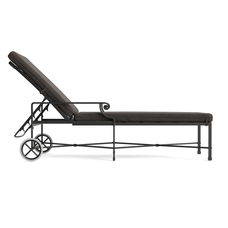 Venetian Outdoor Chaise Lounge, Fusion Charcoal, Textured Pewter