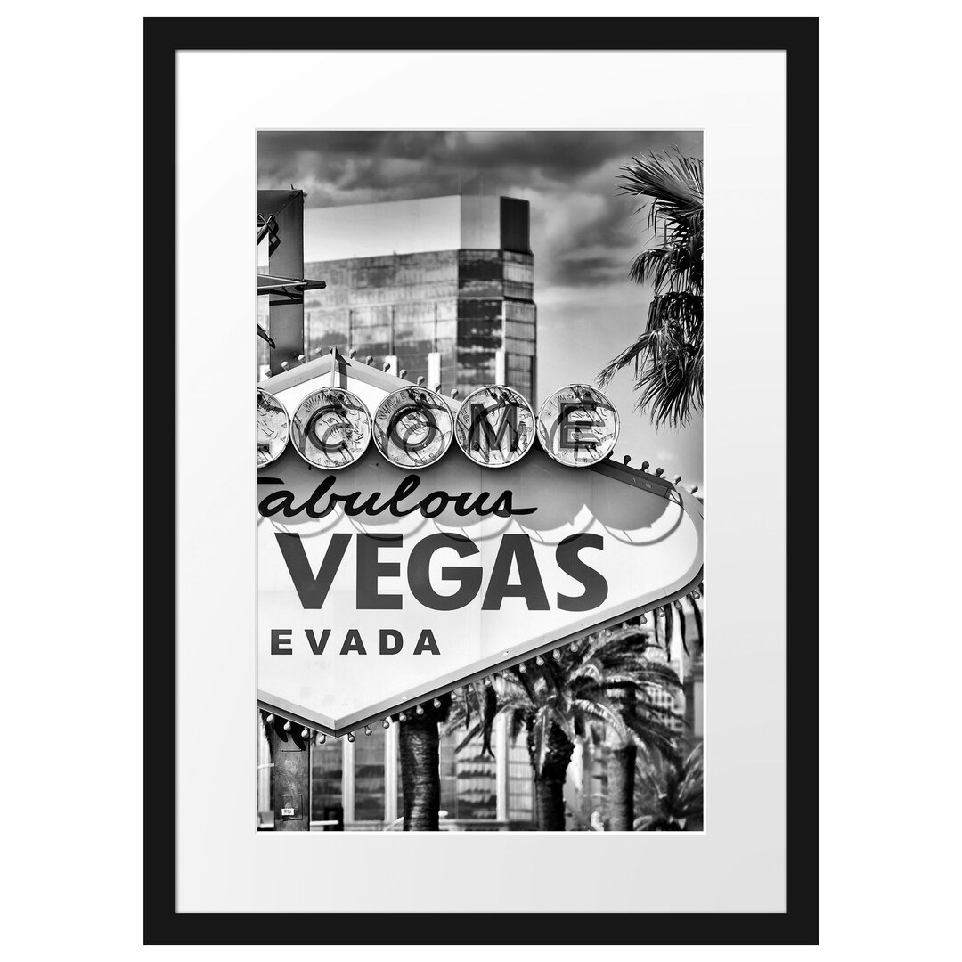 Gerahmtes Poster Las Vegas Ortseingangsschild