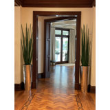 88'' Faux Snake Plant (Sansevieria) Plant in Metal Planter