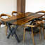 Table de salle à manger Black Epoxy River | Bordure en noyer massif et résine noire | Table de cuisine fabriquée à la main | 60 po x 30 po