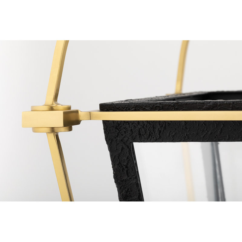 Plafonnier semi-encastré 4 lumières 12,75 po Hollis, Laiton vieilli