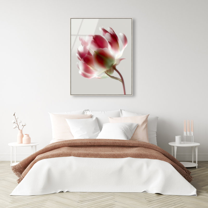 Crimson Core I Print, 46"H x 37"W, Silver Floater Frame