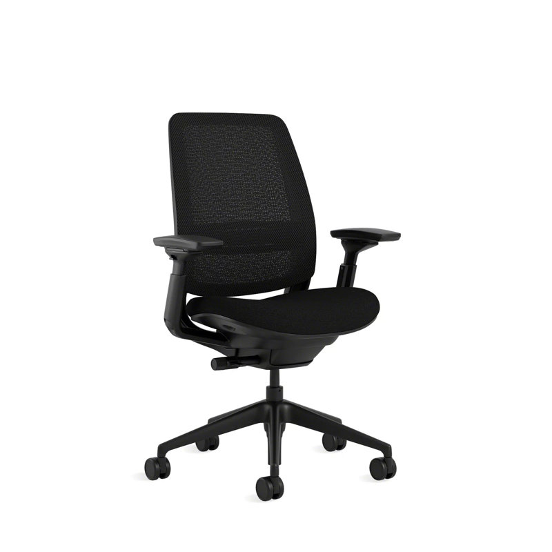 Steelcase Series 2 3D Microknit Airback Task Chair, Black, Onyx/Licorice, Hard Floor