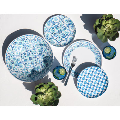 Palazzo Tiles Melamine Dinner Plate - Teal - 10.5"