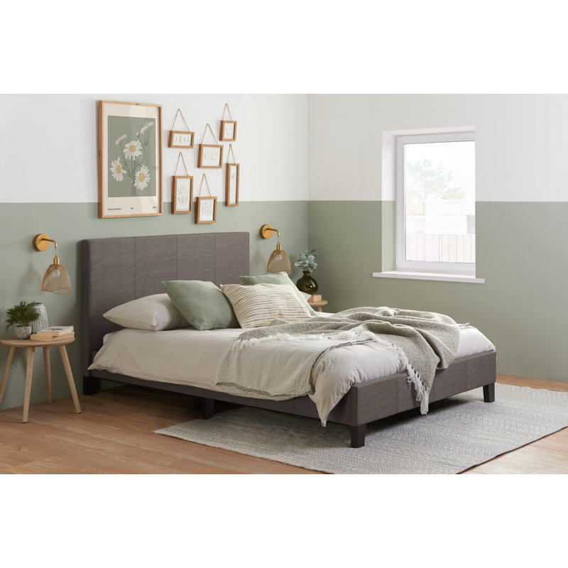 Upholstered Bed, Grey, Double (4'6)