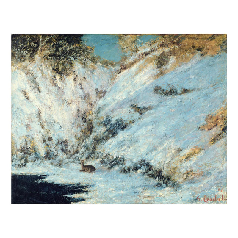 «Snowy Landscape» par Gustave Courbet, estampe numérique, H 22 po x l 28 po